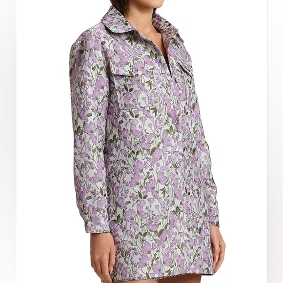 Avec Les Filles Set Meet & Greet Brocade Jacket Floral Lilac/Gray. JACKET ONLY - Picture 11 of 12